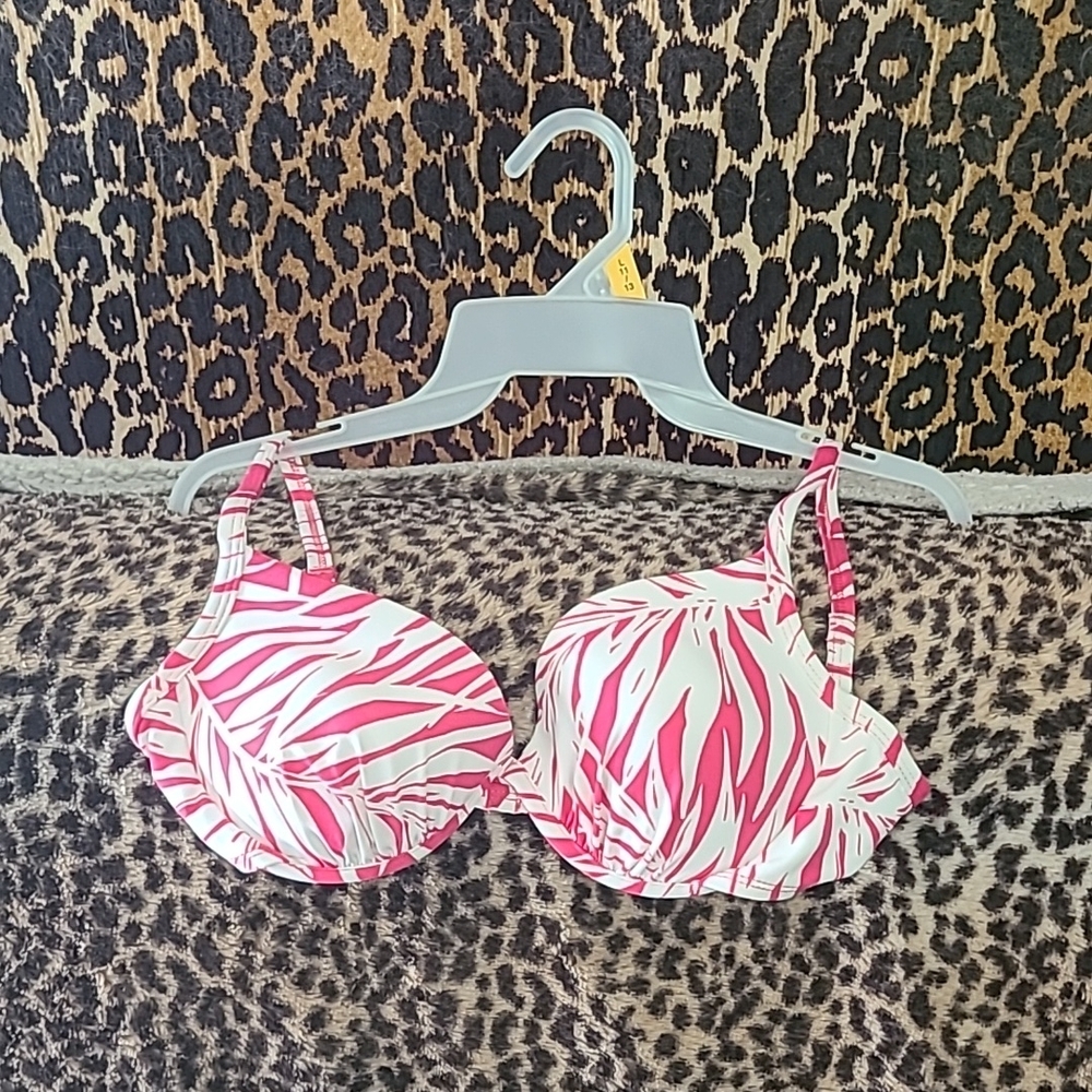 Pink and White Swim Top.
